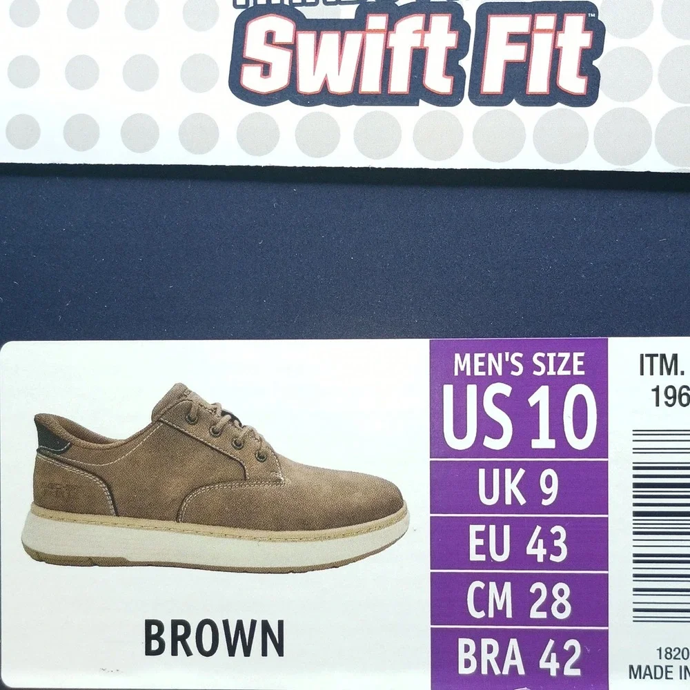 Skechers Swift Fit Hands Free Slip-ins Men Size 10 Brown Synthetic Leather